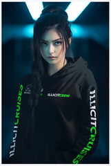 Black and Lime Green Illicit Crew Hoodie