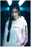 White and Pink Illicit Crew Hoodie