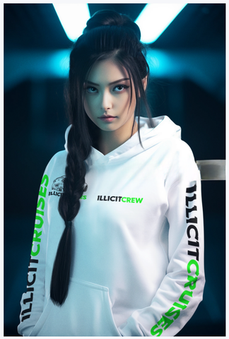 White Illicit Cruises Hoodies
